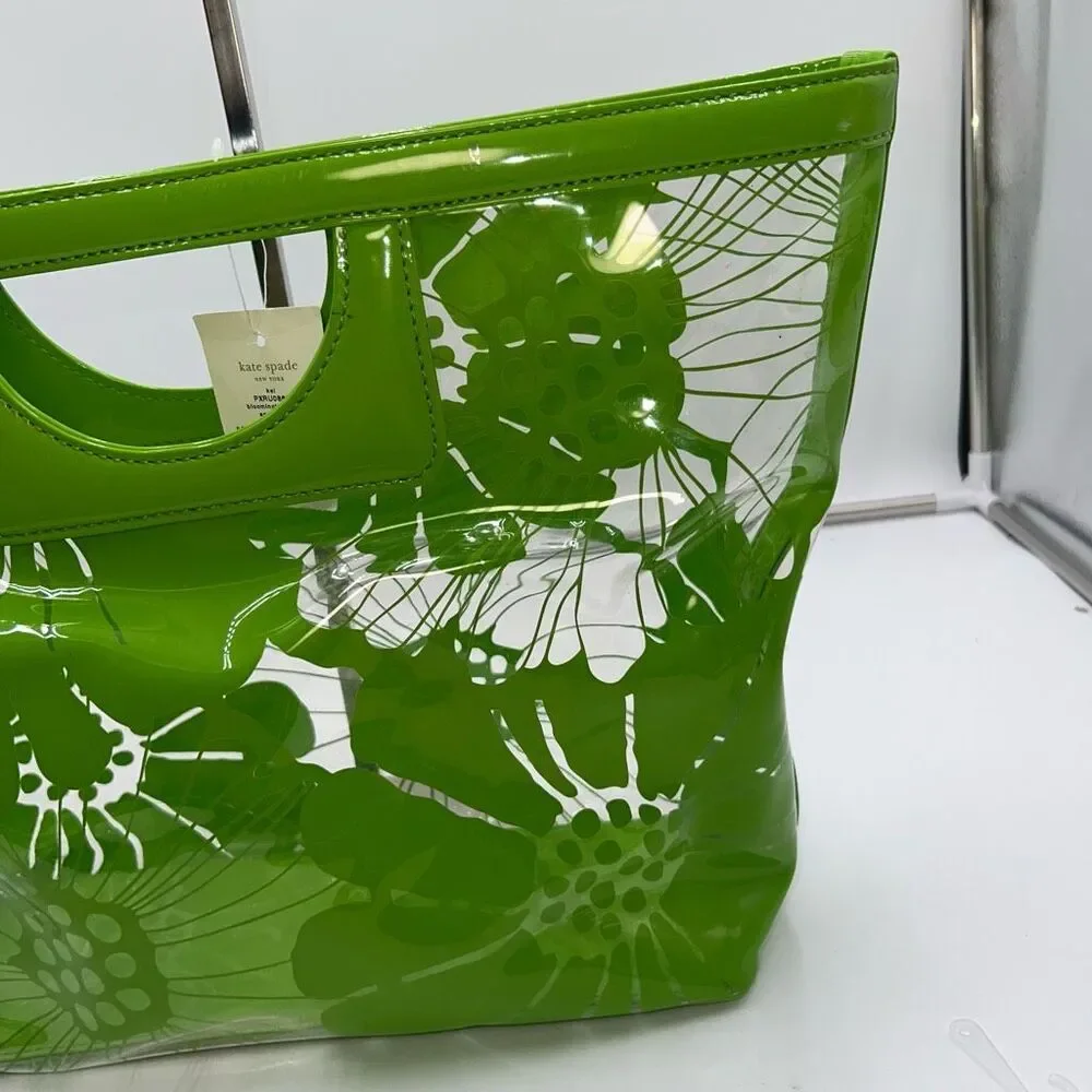 Kate Spade Kei Bloomington Clear Apple Top Handle Clutch Bag - Picture 3 of 12